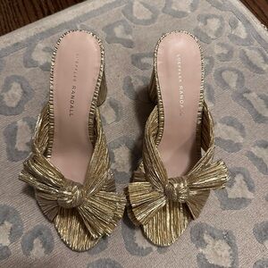 Loeffler Randall Metallic Gold Mules